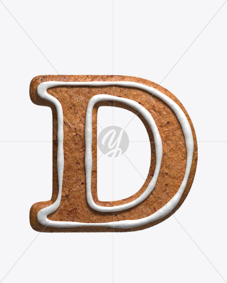 Letter D from Cookie Classics Font on Yellow Images Creative Fonts