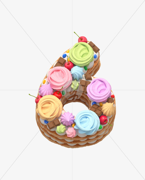 Download 6 From Cake With Meringues Cherries On Yellow Images Creative Fonts