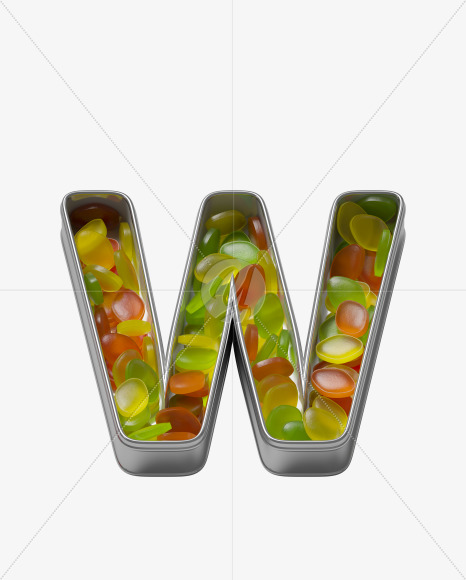 Download W From Candy Box Font On Yellow Images Creative Fonts PSD Mockup Templates