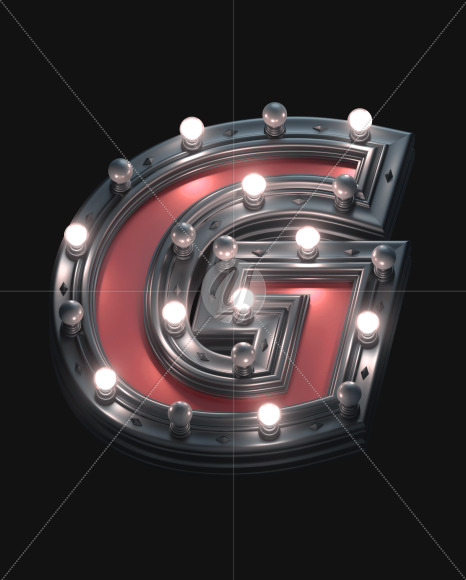 G From Black And Red Metal Lamp Font On Yellow Images Creative Fonts