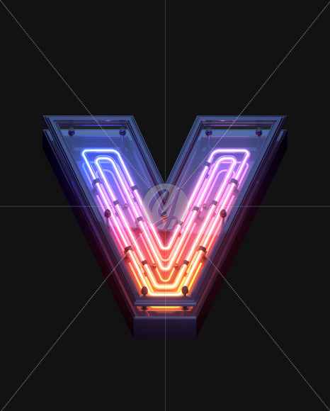 Download V From Neon Game Font On Yellow Images Creative Fonts PSD Mockup Templates