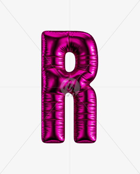 Letter R from Pink Party Balloon font on Yellow Images Creative Fonts