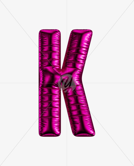 Letter K from Pink Party Balloon font on Yellow Images Creative Fonts