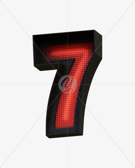 7 from Traffic Lights - 3D Lettering View 5 on Yellow Images Creative Fonts