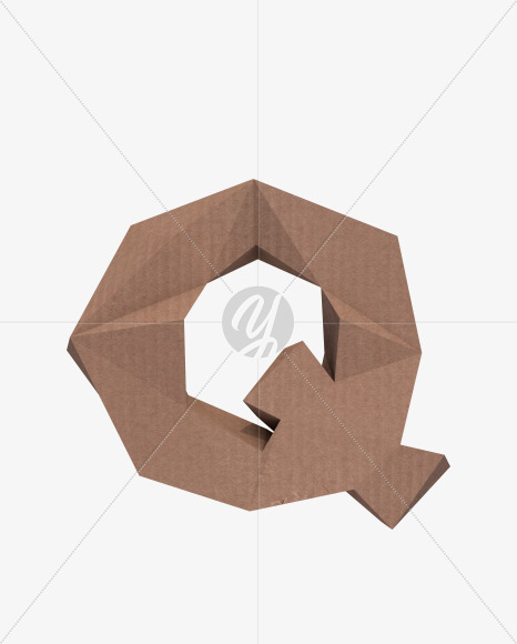 Low Polygon Cardboard text typeface Q