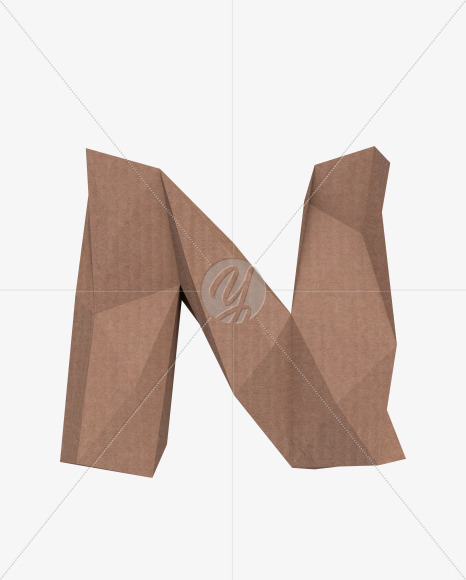 Low Polygon Cardboard text typeface N