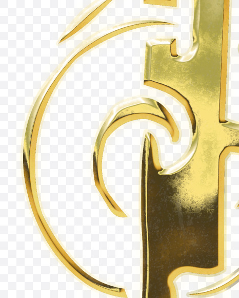 Letter K from Golden Gothic Alphabet on Yellow Images Creative Fonts