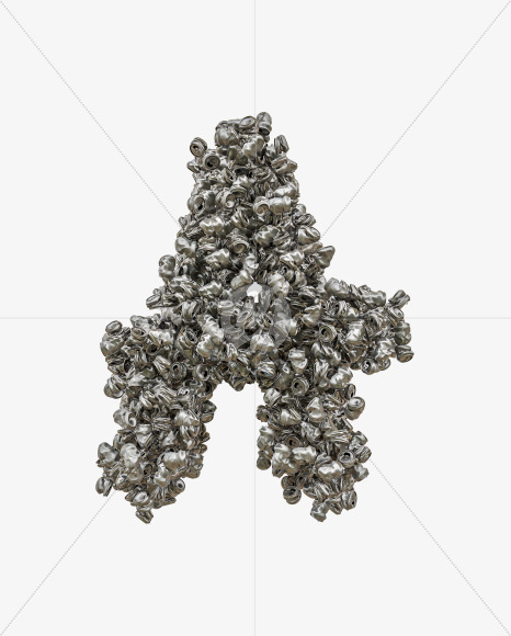 Crushed aluminium can alphabet