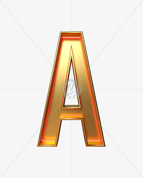 Golden retro font.