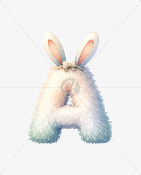Easter Watercolor Alphabet Bunny Ears