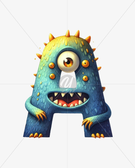 Monster Watercolor alphabet
