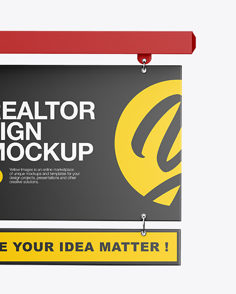 Matte Realtor Sign Mockup   Front View PSD #2