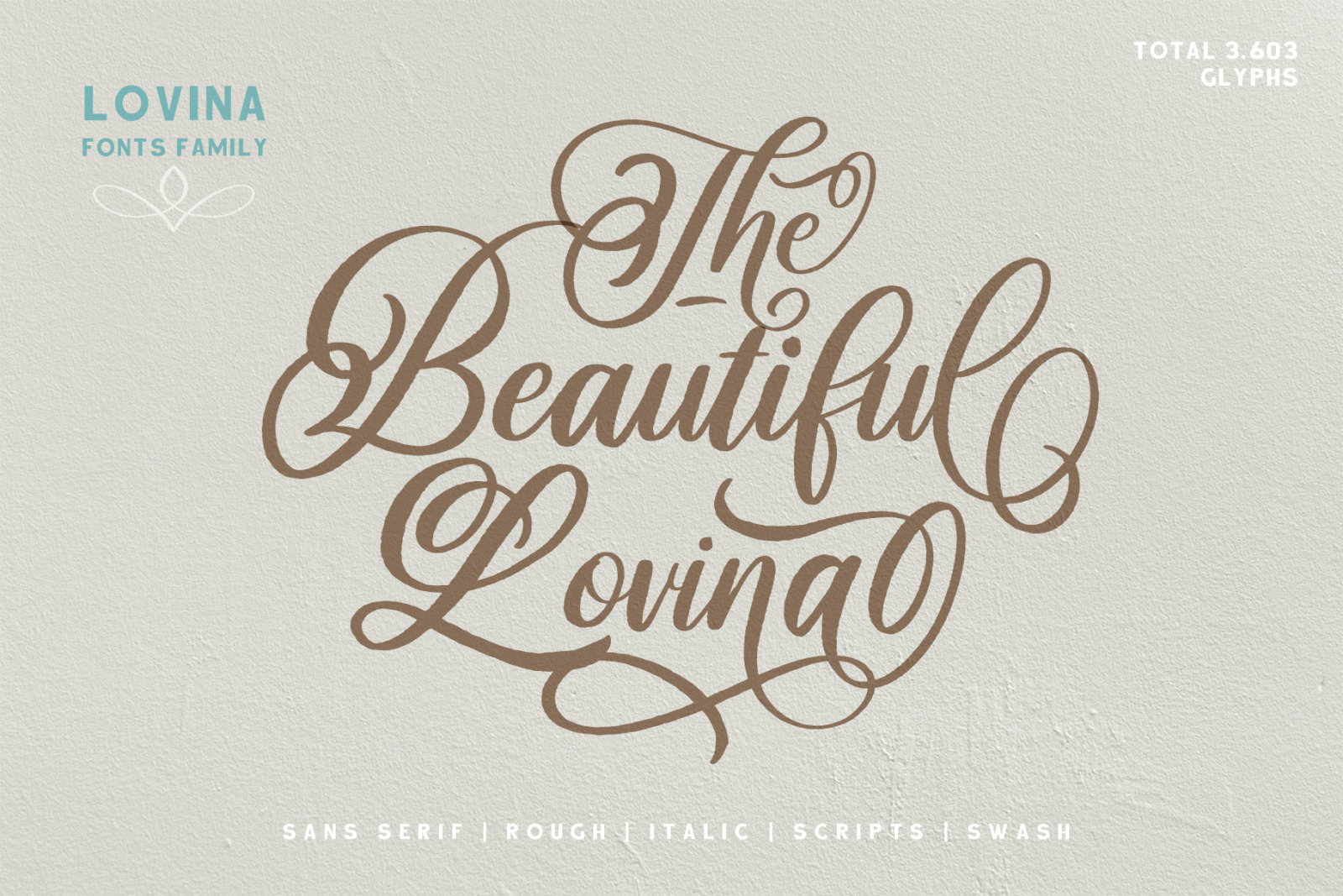 Lovina Fonts Family In Fonts On Yellow Images Creative Store