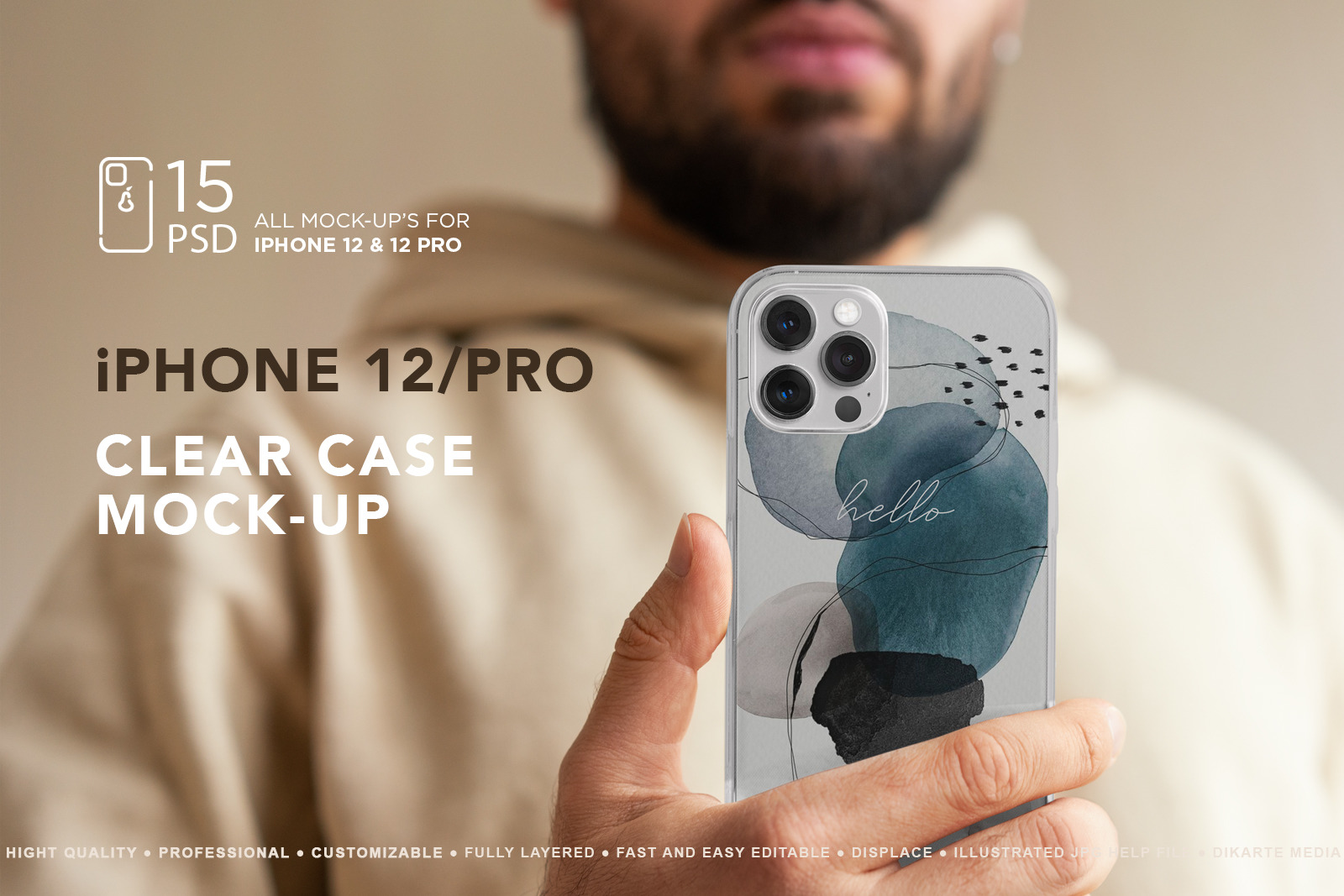 iPhone 12/Pro Clear Case MockUp in Device Mockups on ...