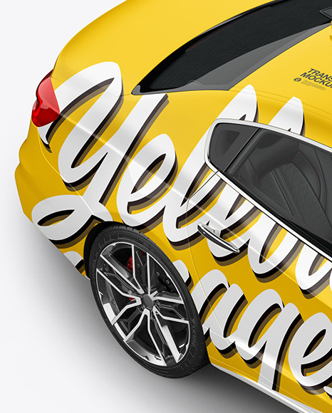 Luxury Sedan Mockup   Half Side View (High Angle Shot) PSD #1