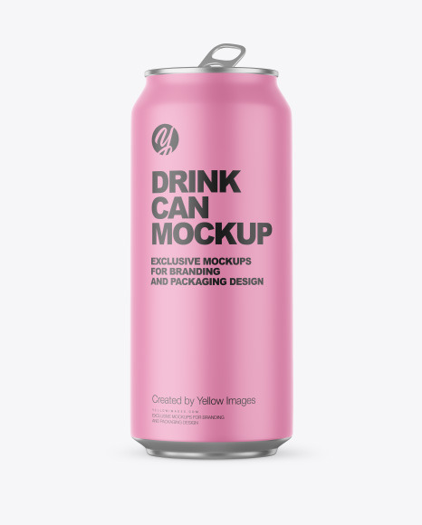 Aluminium Can With Matte Finish Mockup