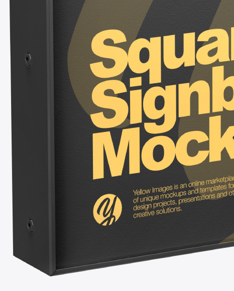 Plastic Square Signboard Mockup PSD #1