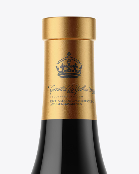 Dark Glass Wine Bottle Mockup PSD #2