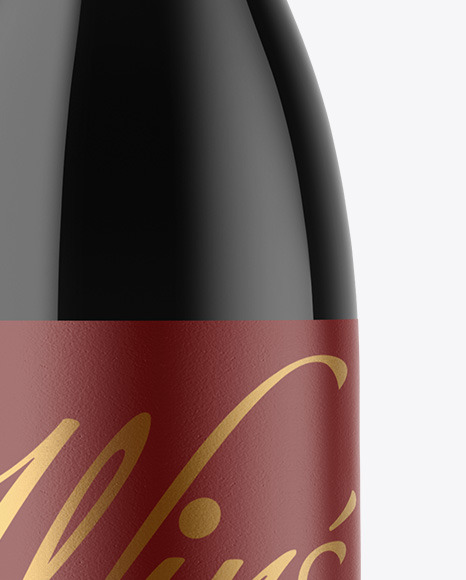 Dark Glass Wine Bottle Mockup PSD #1