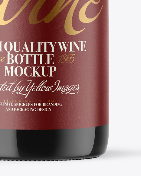 Dark Glass Wine Bottle Mockup PSD #6