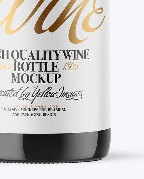 Amber Glass White Wine Bottle Mockup PSD #6