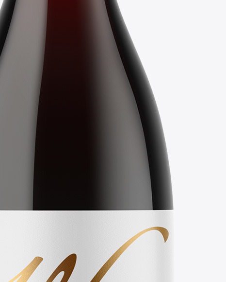 Antique Green Glass Red Wine Bottle Mockup PSD #1