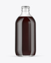 Clear Glass Bottle with Brown Ale Mockup