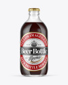 Clear Glass Bottle with Brown Ale Mockup