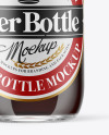 Clear Glass Bottle with Brown Ale Mockup