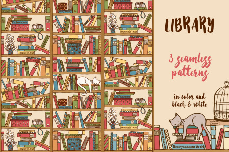 Library - 3 seamless patterns
