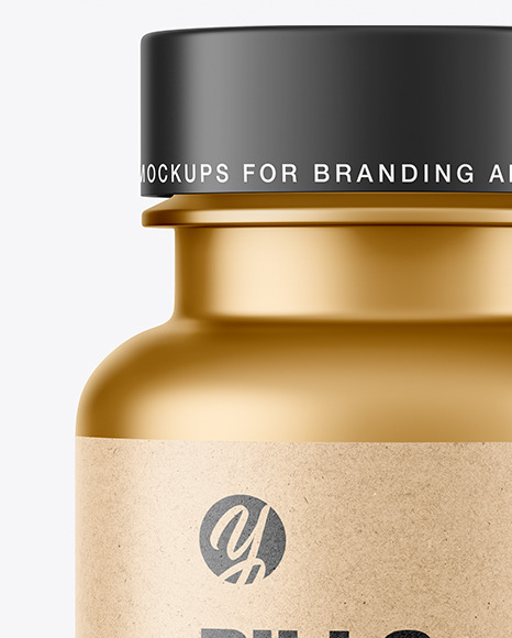 Matte Metallic Pills Bottle Mockup PSD #5