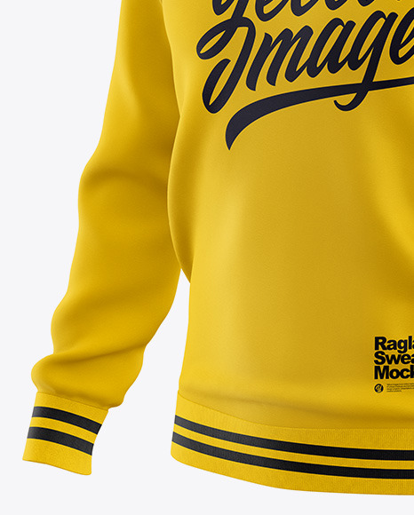 Download Men S Raglan Sweatshirt Mockup Front Half Side View In Apparel Mockups On Yellow Images Object Mockups