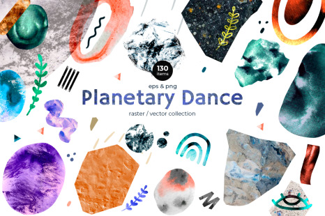 Watecolor space objects
