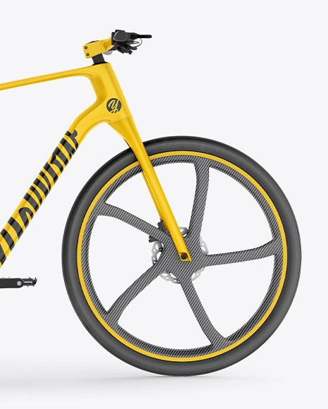 Download Carbon Electric Road Bike Mockup In Vehicle Mockups On Yellow Images Object Mockups