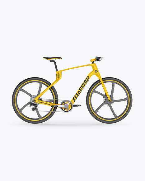 Download Carbon Electric Road Bike Mockup In Vehicle Mockups On Yellow Images Object Mockups