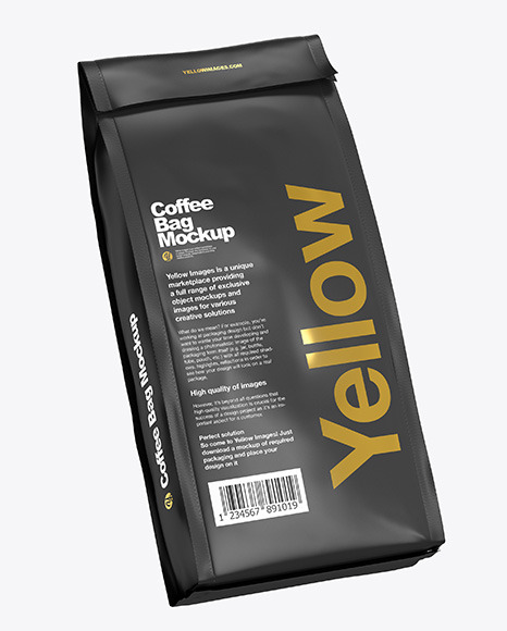 Download Two Matte Coffee Bag Packaging Mockup In Bag Sack Mockups On Yellow Images Object Mockups