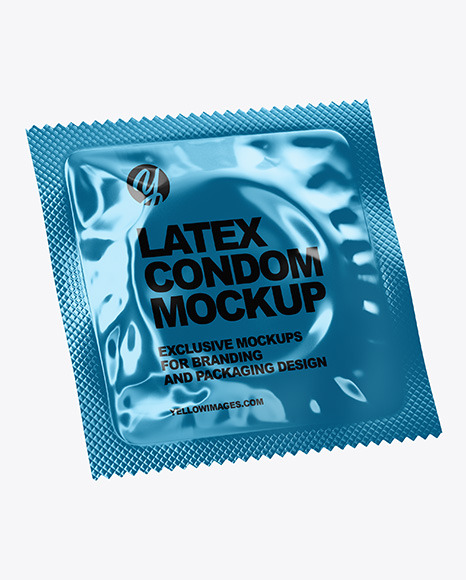 Download Two Glossy Metallic Condom Packaging Mockup in Sachet ...