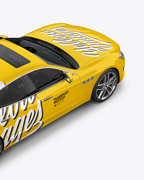 Luxury Sedan Mockup   Back Half Side View (High Angle Shot) PSD #4