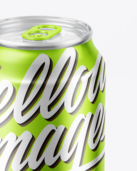 Glossy Metallic Drink Can Mockup PSD #1