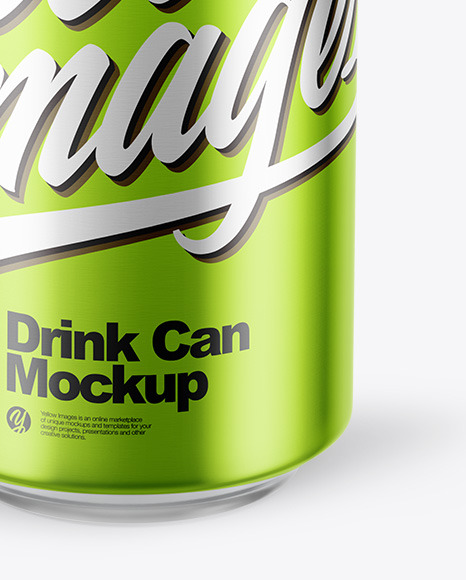 Glossy Metallic Drink Can Mockup PSD #6
