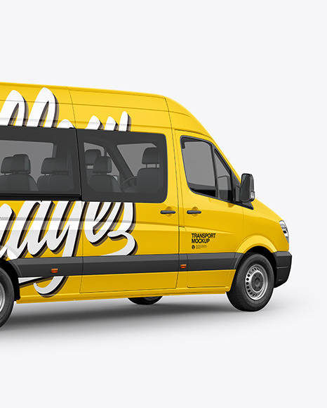 Download Van Mockup - Back Half Side View in Vehicle Mockups on Yellow Images Object Mockups