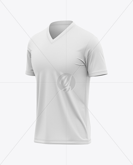 Download Men S V Neck T Shirt Mockup Front Half Side View In Apparel Mockups On Yellow Images Object Mockups