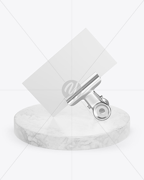 Matte Business Card with Pin Marble Mockup PSD #3