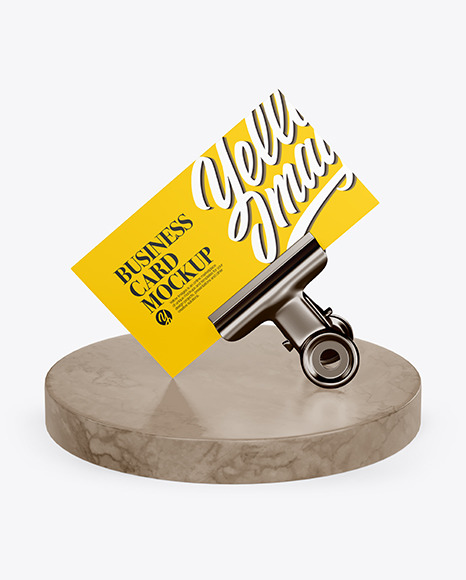 Matte Business Card with Pin Marble Mockup PSD #2