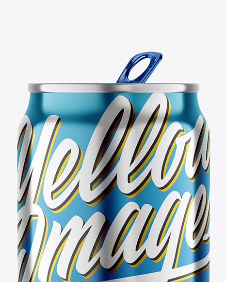 250ml Metallic Drink Can Mockup PSD #2