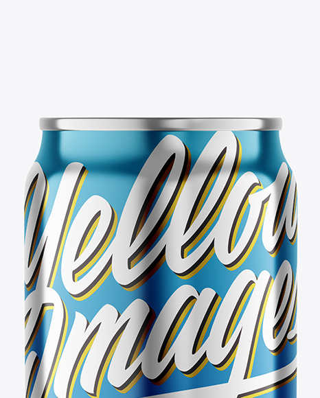 250ml Metallic Drink Can Mockup PSD #1