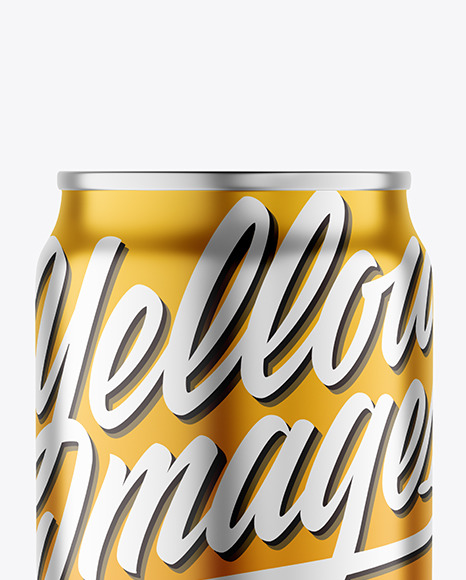 250ml Matte Metallic Drink Can Mockup PSD #1
