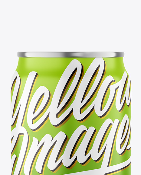 250ml Metallic Drink Can With Matte Finish Mockup PSD #1