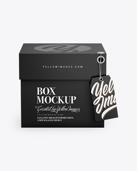 Download Paper Box with Label Mockup in Box Mockups on Yellow ...