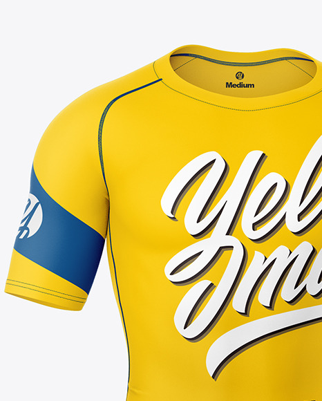 Download Men Compression Suit Mockup Front View In Apparel Mockups On Yellow Images Object Mockups